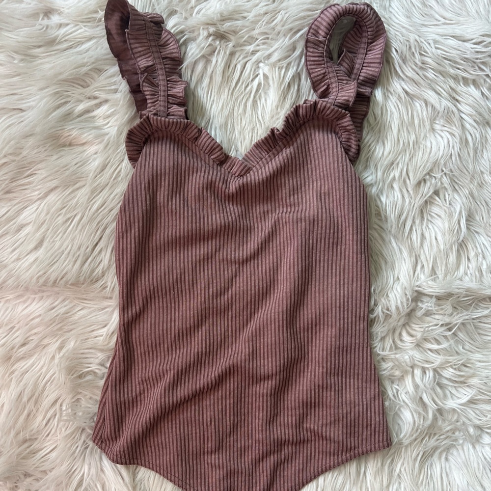 Pink Lily Ruffled Bodysuit